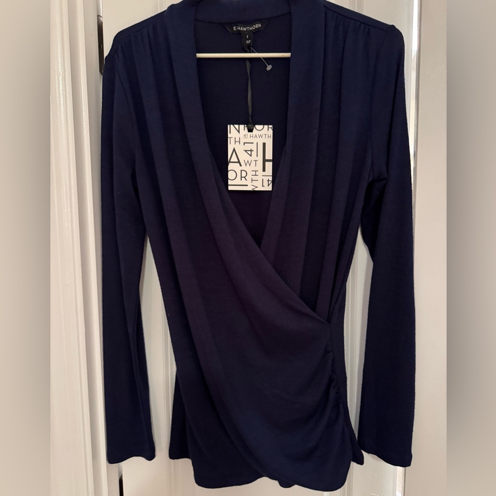 Hawthorn  ~ Women's Navy Wrap Top S